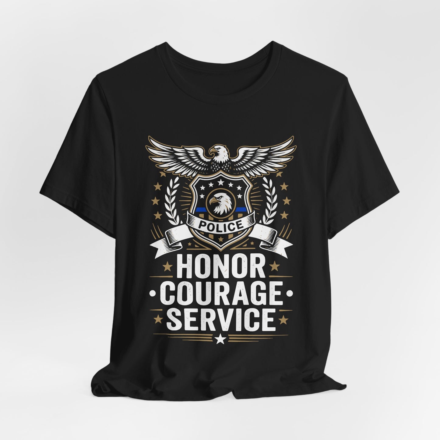 Police Honor Courage Service T-Shirt — Law Enforcement Tribute Tee