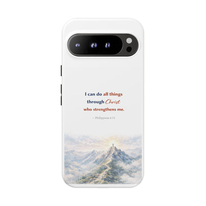 Christian Phone Case – “I Can Do All Things Through Christ” Inspirational Tough Case