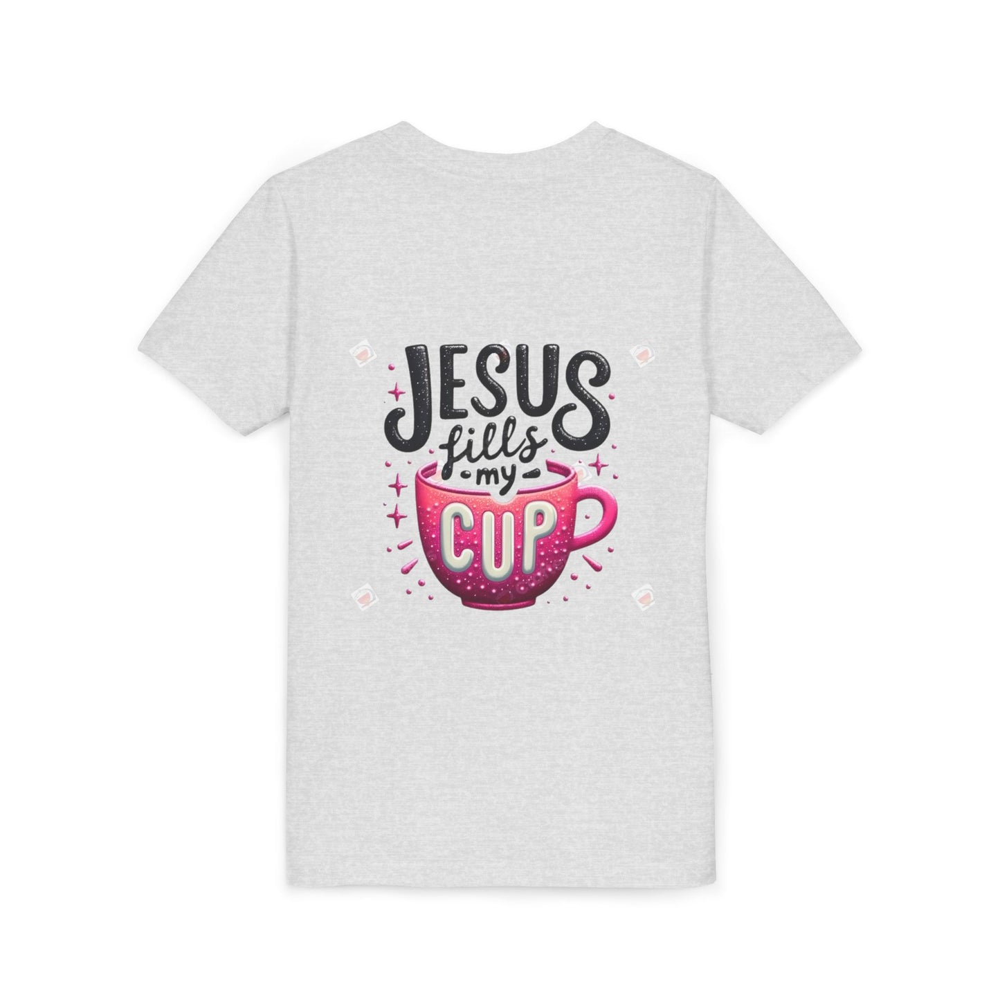 Jesus Fills My Cup Youth Tee — Christian Faith Kids Shirt