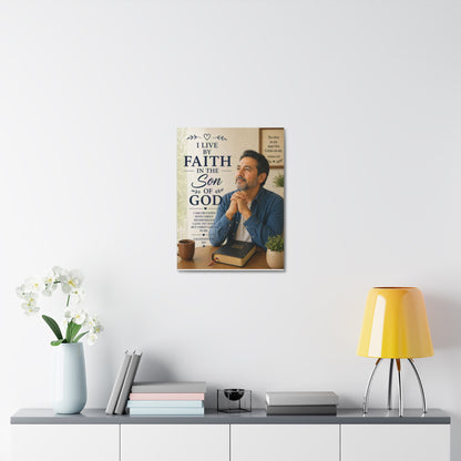 Faith in the Son of God Stretched Canvas — Christian Wall Art with Galatians Verse