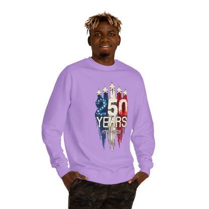 50 Years Anniversary Sweatshirt — Patriotic USA Flag Design (1971–2021)