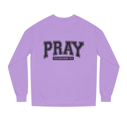 Pray Collegiate Sweatshirt — 'Colossians 4:2' Christian Crewneck