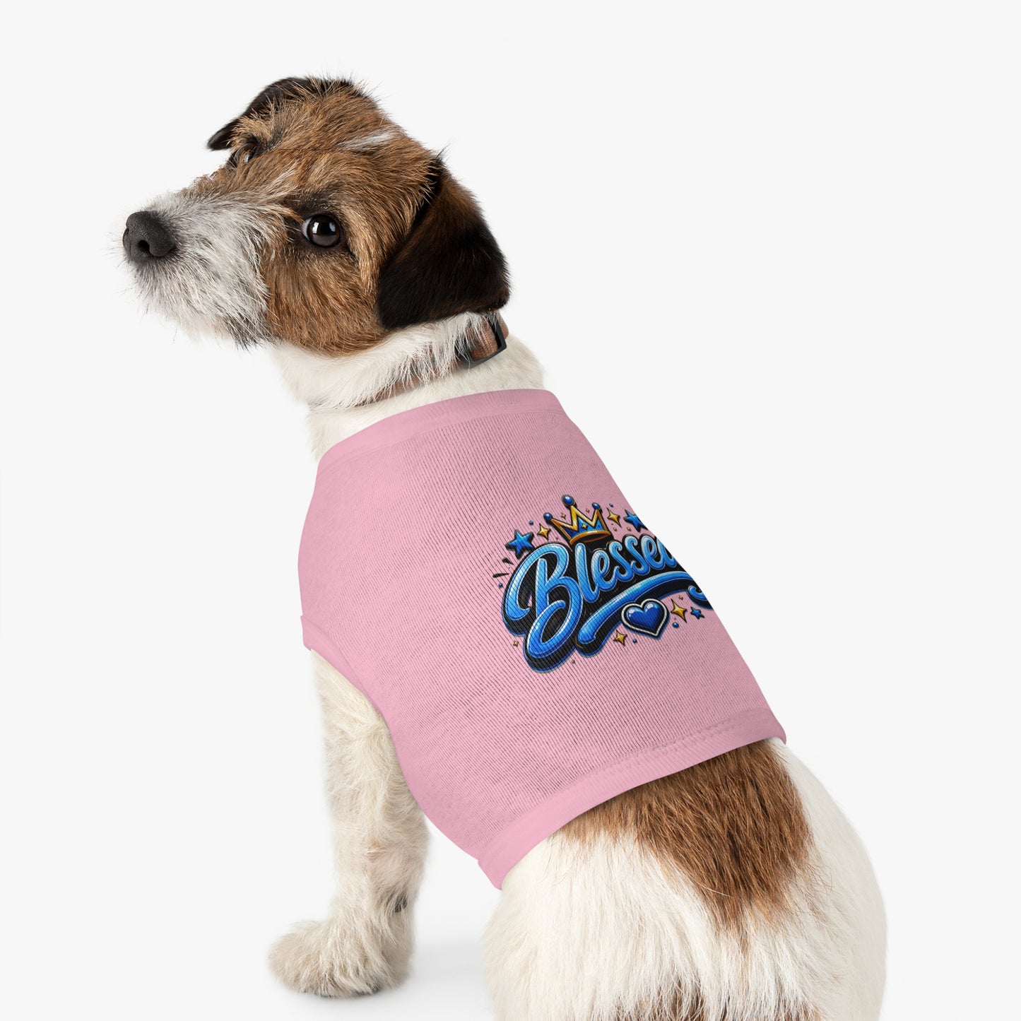 Blessed Pet Tank Top - Blue Crown & Heart Puppy Shirt