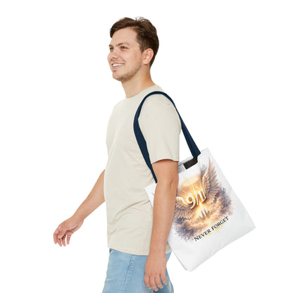 9/11 Memorial Tote Bag – 'Never Forget' Angel Wings Tribute