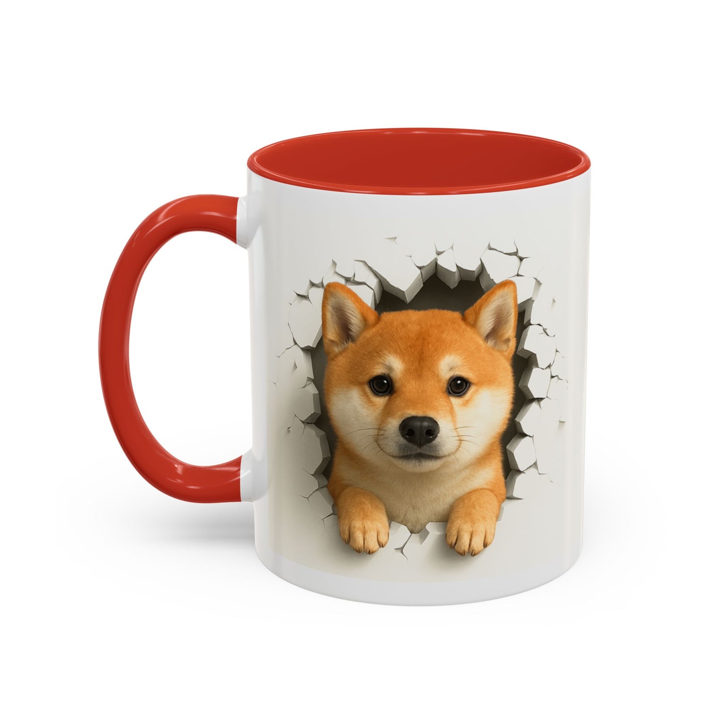 Shiba Inu Peeking Accent Coffee Mug – Cute Dog Lover Gift (11oz, 15oz)