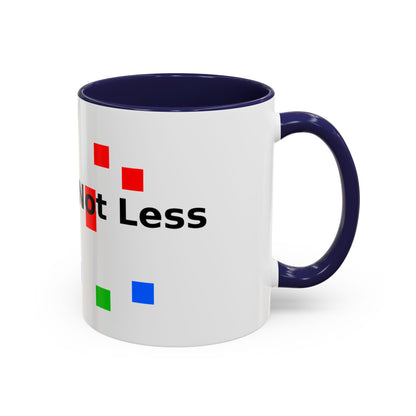 Accent Coffee Mug — 'Different Not Less' Pride-Inclusive Color Block Design (11/15oz)