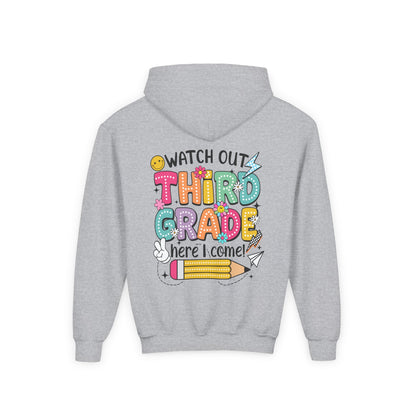 Kids "Watch Out Third Grade Here I Come" Hoodie - Back-to-School 3rd Grade Sweatshirt