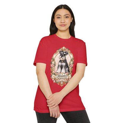 Miniature Schnauzer Floral Portrait T-Shirt
