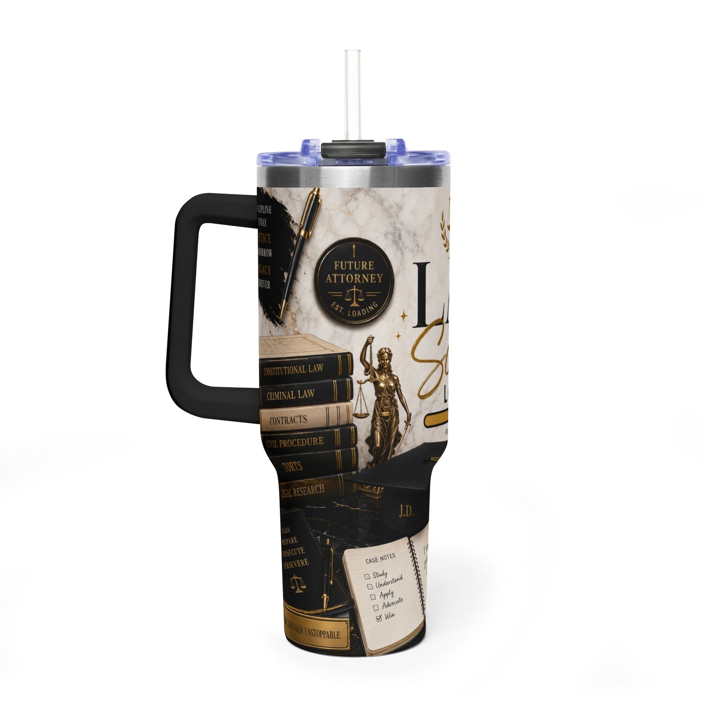 Law School Loading 40oz Vacuum Tumbler — Graduation Gift for Future Attorneys