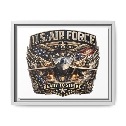 U.S. Air Force Framed Canvas Print – "Ready to Strike" Military Wall Art