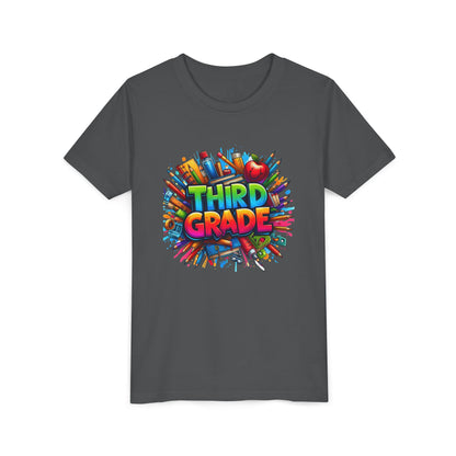 Third Grade Kids' T-Shirt – Colorful School Supplies Back-to-School Tee