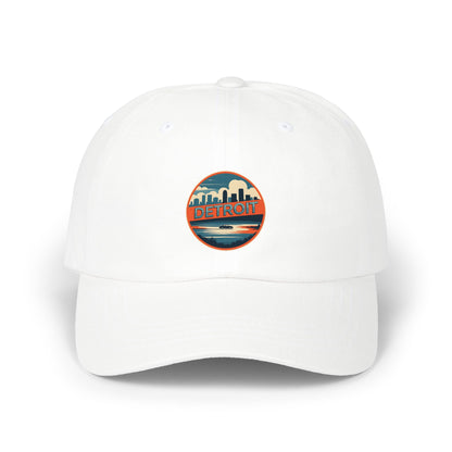Detroit Skyline Dad Cap – Retro Circle Patch Hat