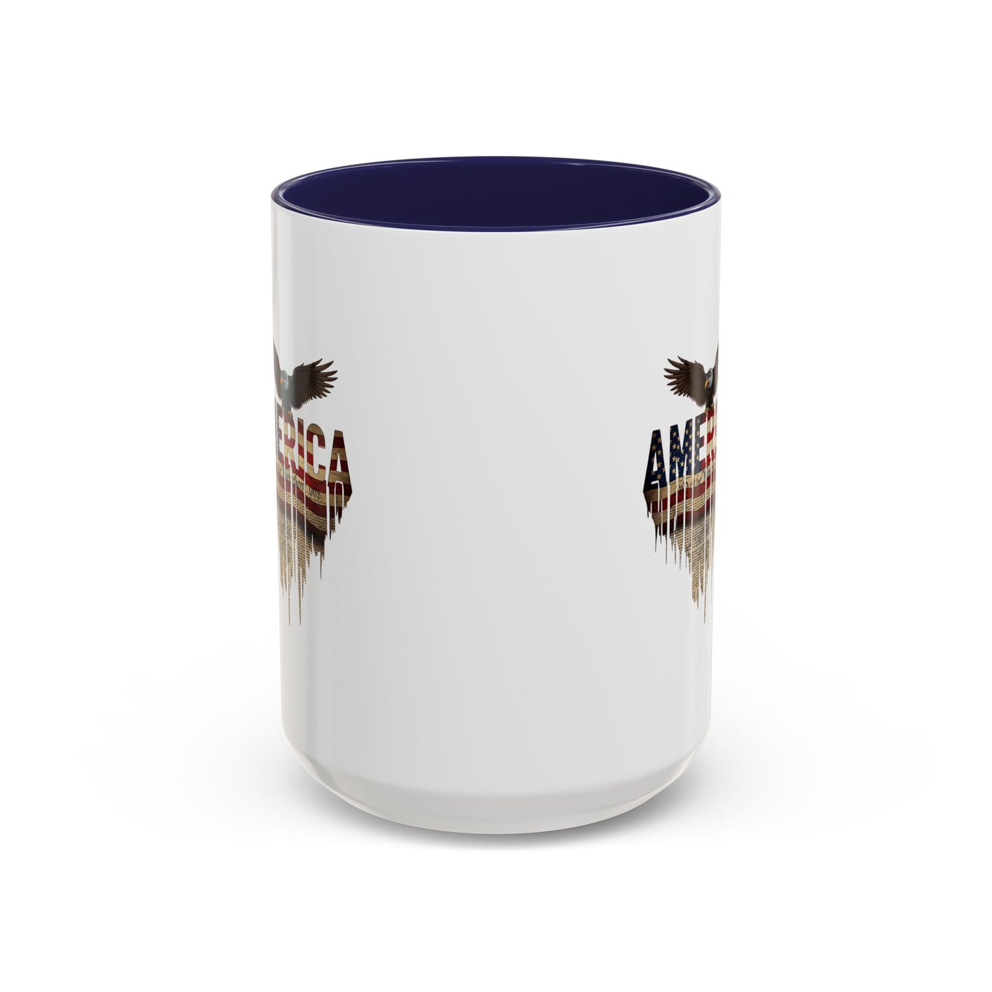 America Eagle Flag Accent Coffee Mug – Patriotic 11/15oz Ceramic