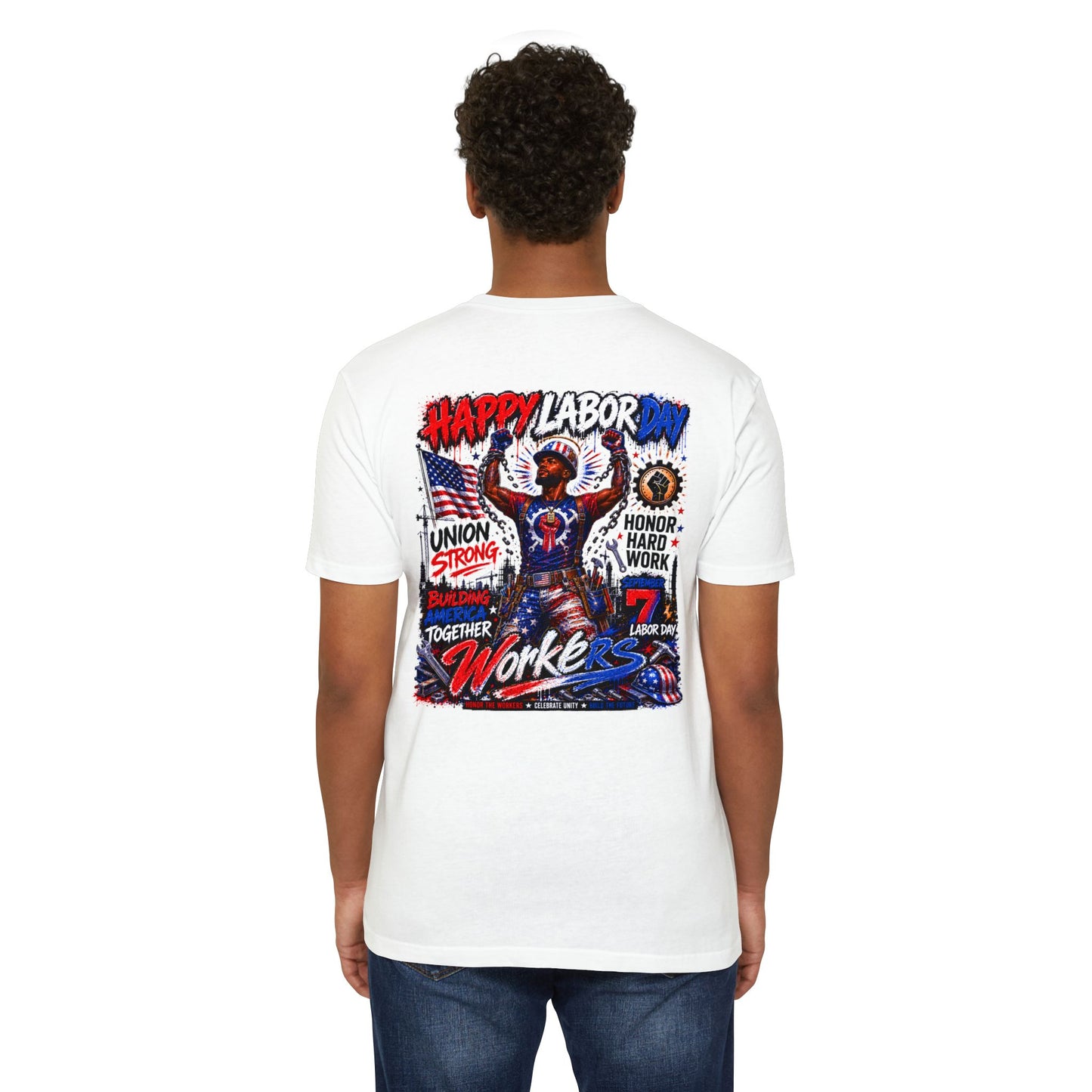 Labor Day Workers T-Shirt – "Happy Labor Day" Union Strong Patriotic Tee
