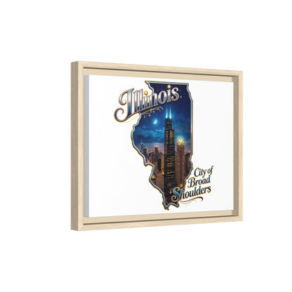 Illinois City of Broad Shoulders Matte Canvas Framed Wall Art