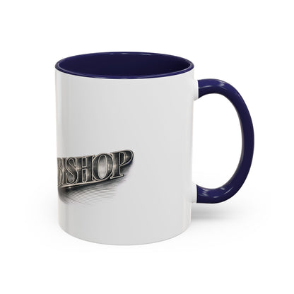 Vintage 'Bishop' Accent Coffee Mug — Retro Metallic Text Ceramic Mug (11/15oz)