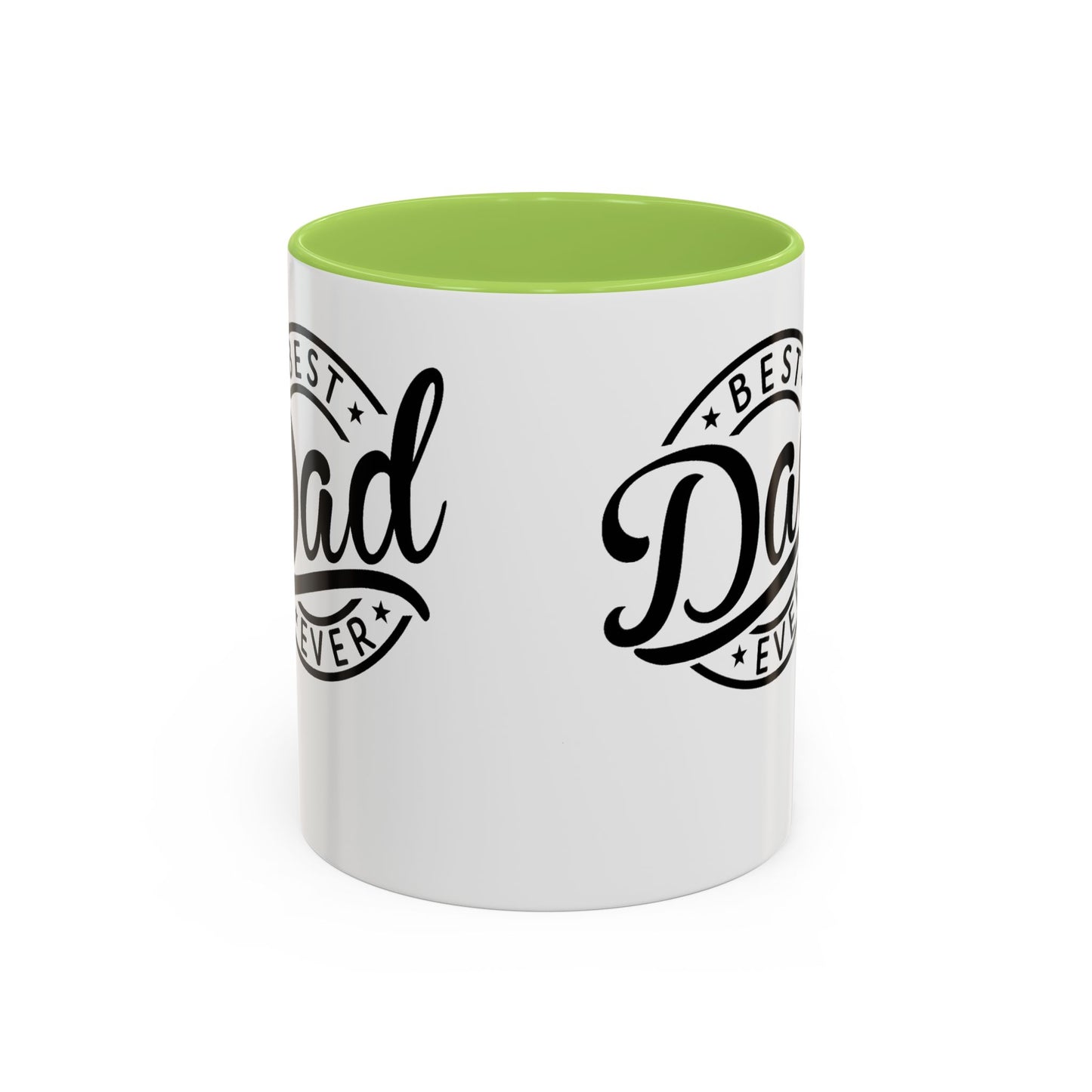 Best Dad Ever Accent Coffee Mug — Black Handle & Inner Rim, Father's Day Gift (11oz & 15oz)