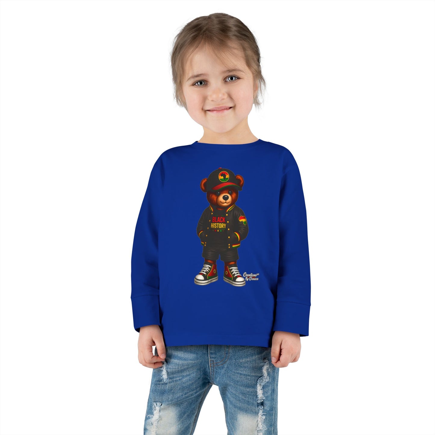 Cool Teddy Bear Toddler Long Sleeve Tee — Urban Streetwear Kids Shirt
