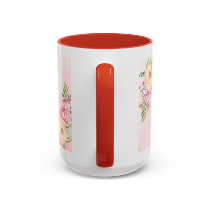 She is Mom Floral Accent Coffee Mug – ‘She is strong, loving, selfless and beautiful’ Gift for Mother’s Day