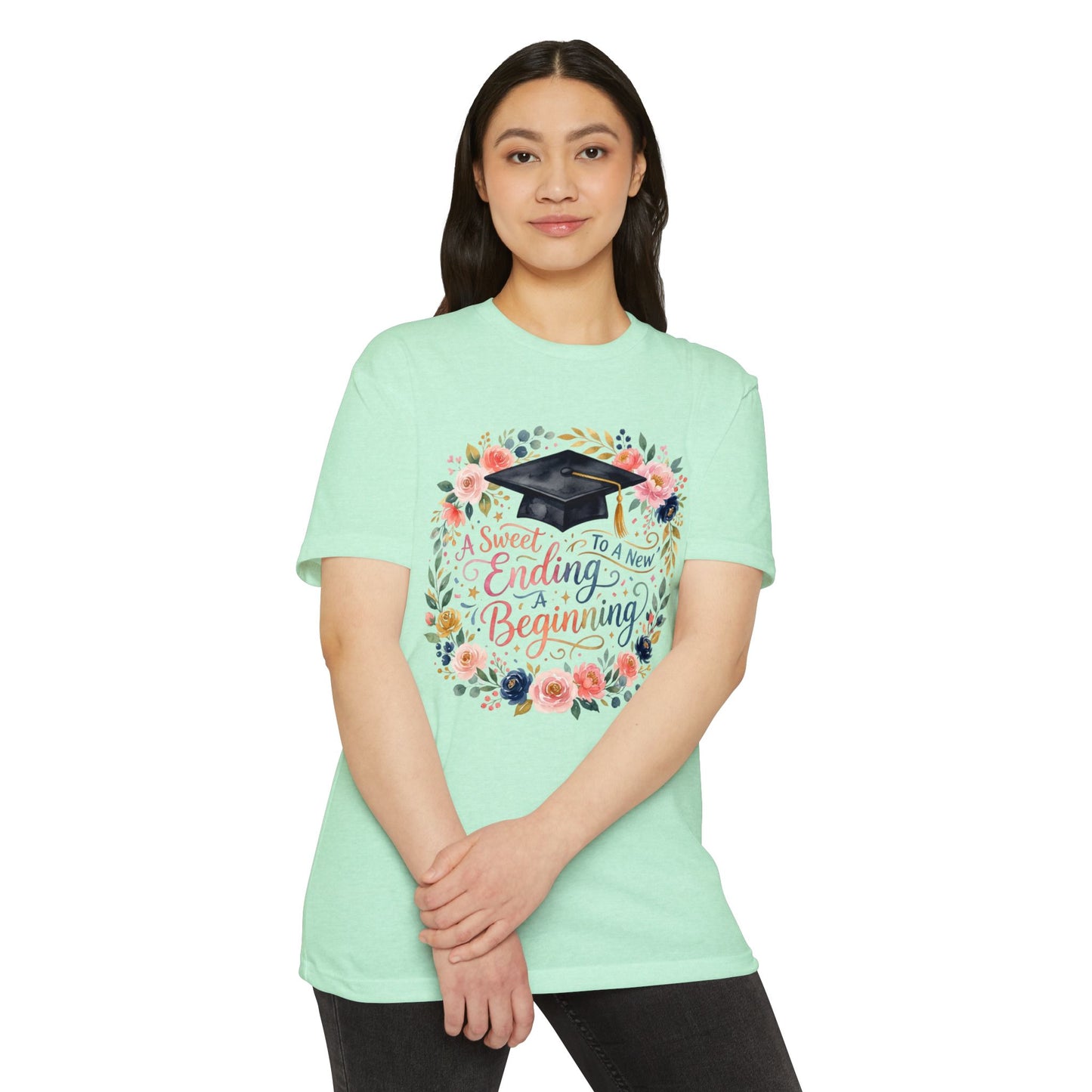 Graduation Floral Tee — “A Sweet Ending to a New Beginning”