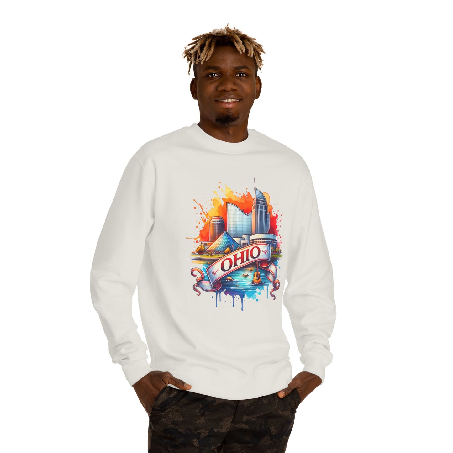 Ohio Skyline Crewneck Sweatshirt – Colorful Cityscape Graphic