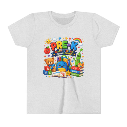 Pre-K Ready To Learn Kids T-Shirt — Colorful Preschool Back-to-School Tee