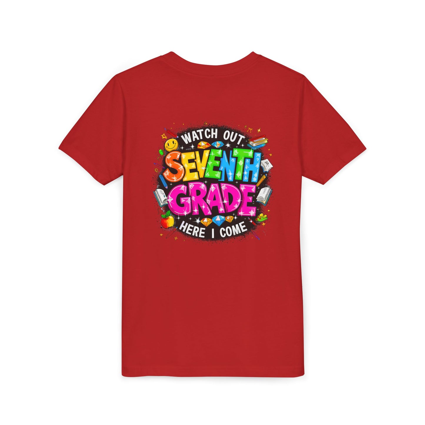 Seventh Grade Kids T-Shirt – “Watch Out Seventh Grade Here I Come” Back-to-School Tee