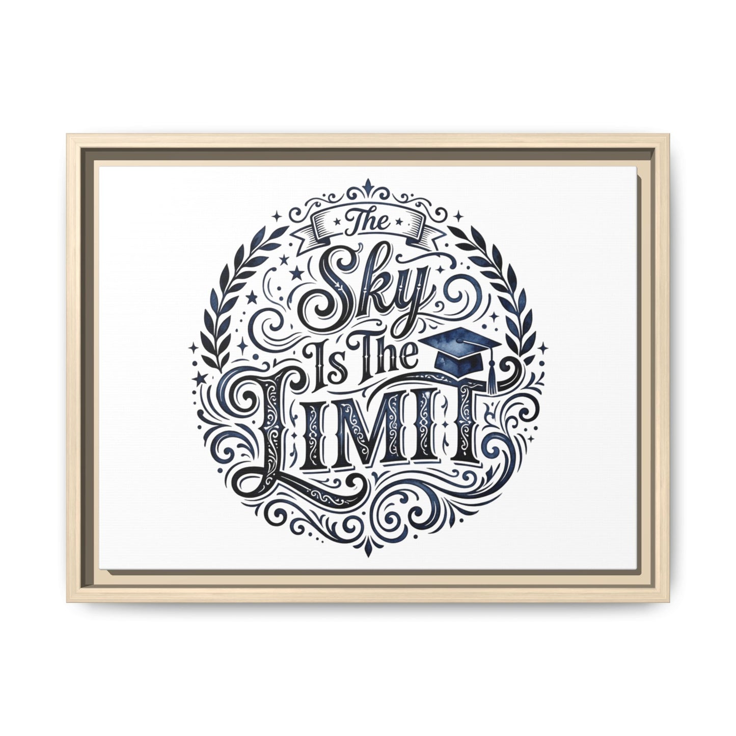 The Sky Is The Limit Framed Canvas — Inspirational Graduation Wall Art