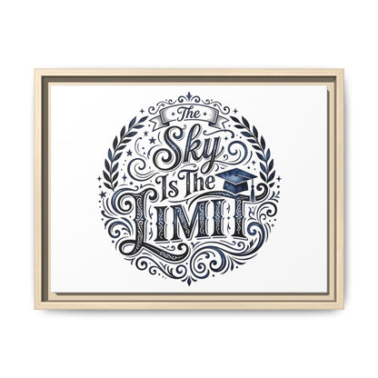 The Sky Is The Limit Framed Canvas — Inspirational Graduation Wall Art