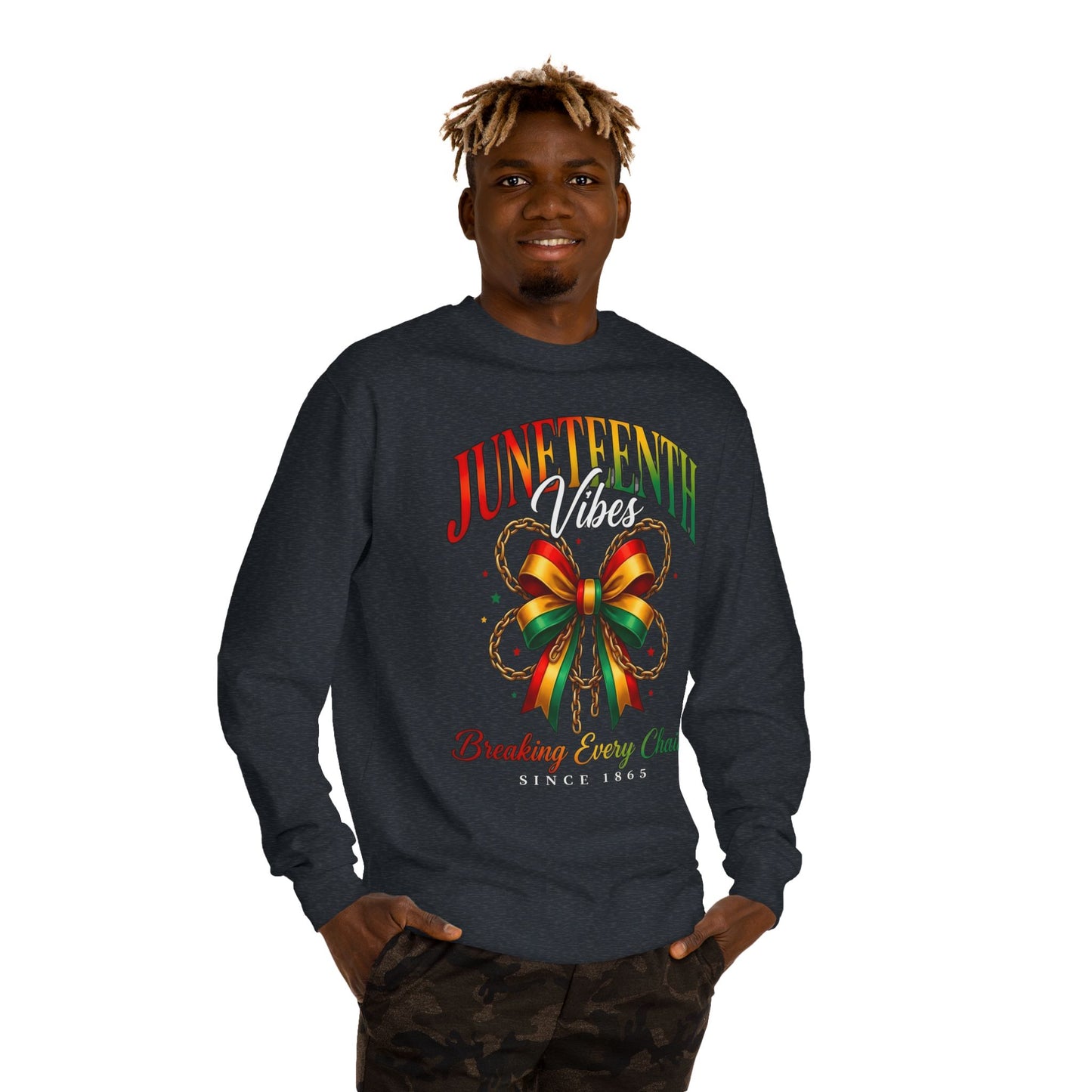 Juneteenth Crewneck Sweatshirt — "Breaking Every Chain" Celebration Pullover