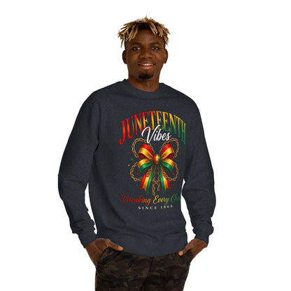 Juneteenth Crewneck Sweatshirt — "Breaking Every Chain" Celebration Pullover