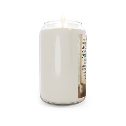 Soy Prayer Candle — “Create in Me a Clean Heart” Inspirational Scented Candle (13.75 oz)