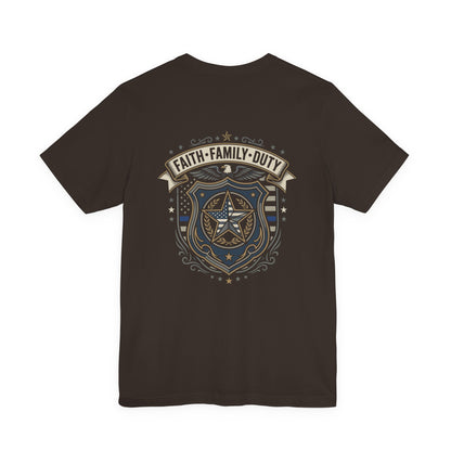Police Badge Shield T‑Shirt — "Faith • Family • Duty" Graphic Tee