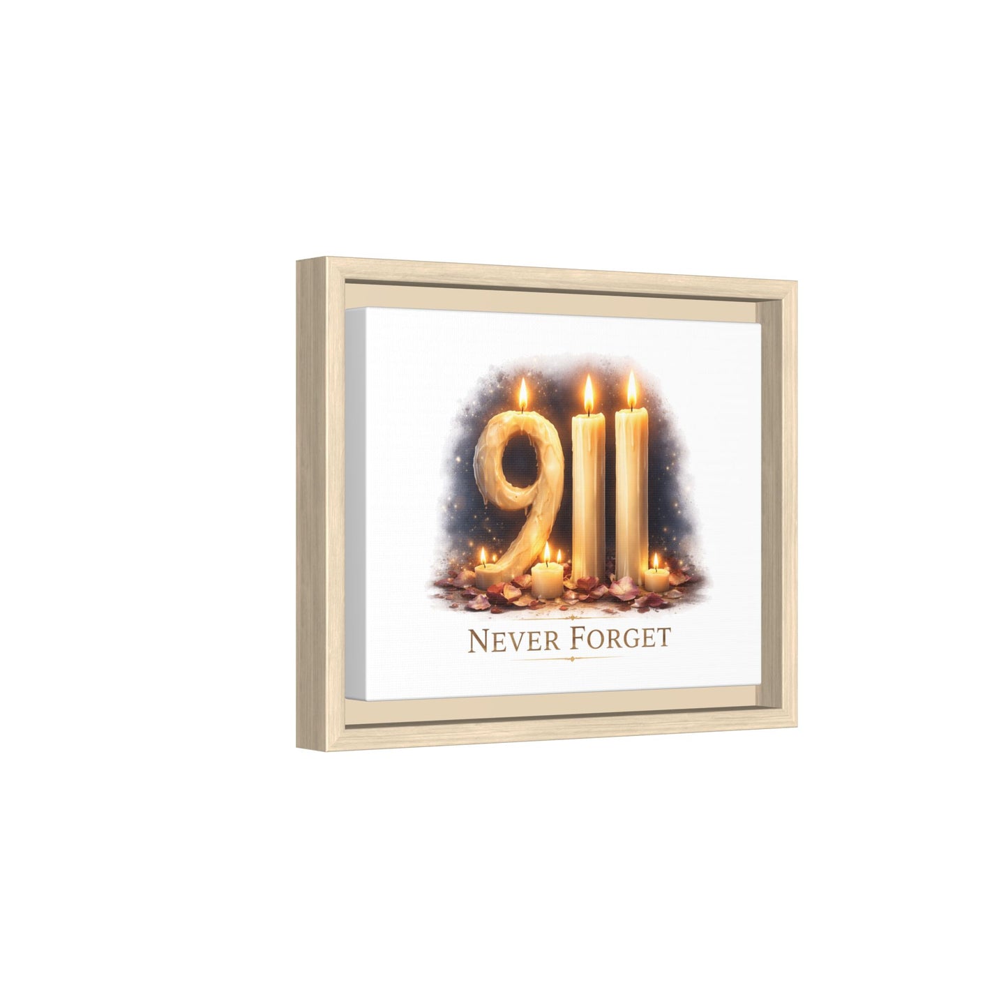 9/11 Never Forget Framed Canvas Print