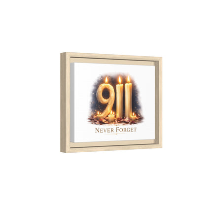 9/11 Never Forget Framed Canvas Print