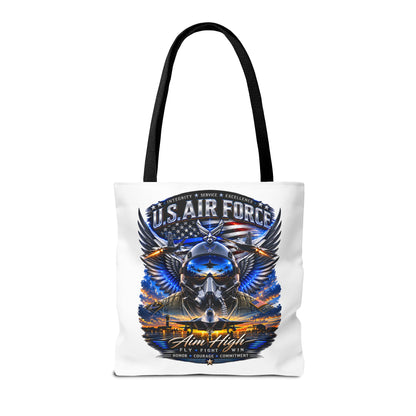 U.S. Air Force Aviator Tote Bag – 'Aim High' Military Pilot Design