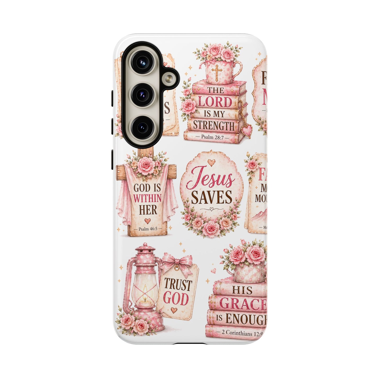 Faith Phone Case — 'Jesus Saves' Floral Christian Scripture iPhone Case