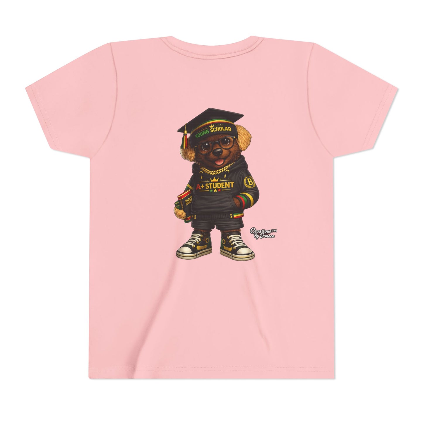 Youth Tee — Scholar Student Bear Graduation Graphic