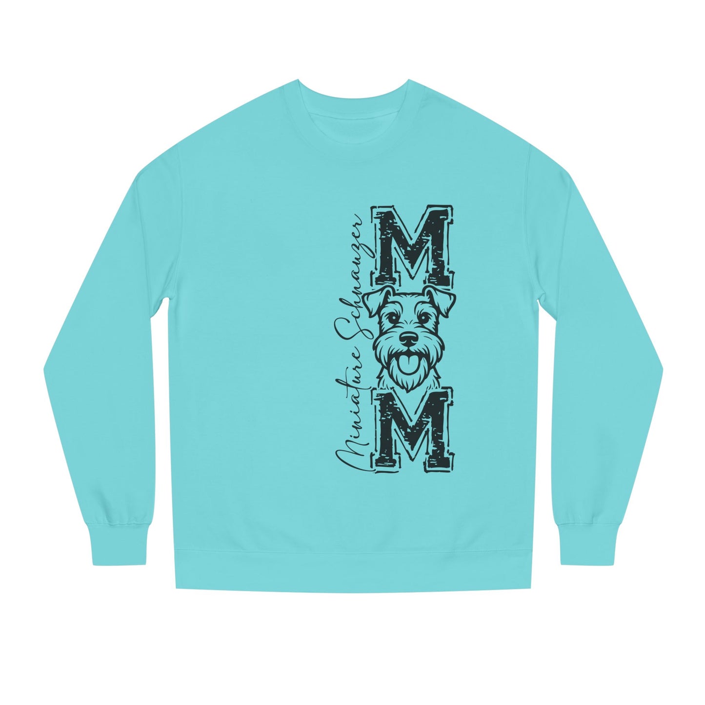Mom Crewneck Sweatshirt — "MOM" Vintage Lettering with Happy Dog Illustration