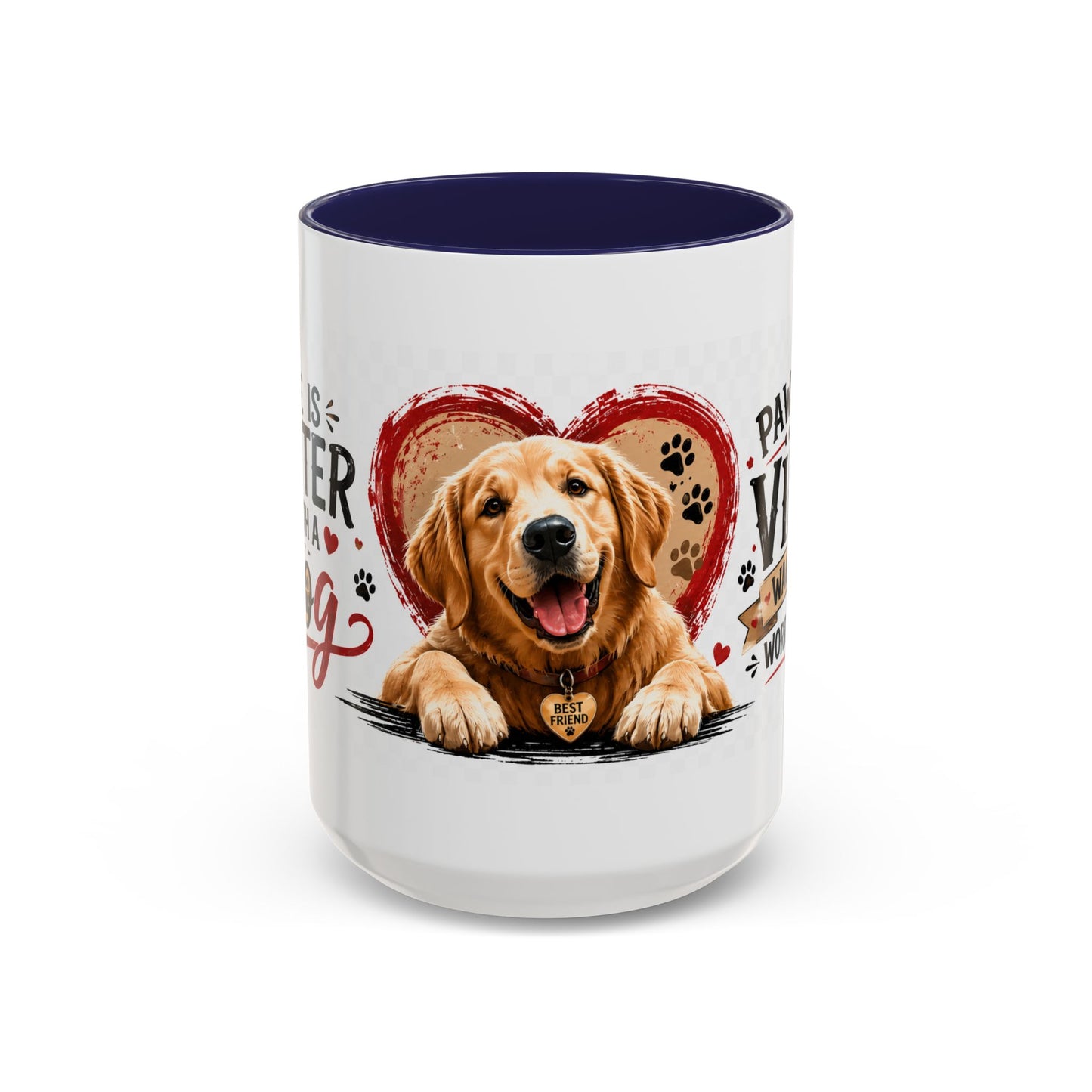 Pawsitive Vibes Coffee Mug - "Wag More, Worry Less" Dog Lover Accent Mug
