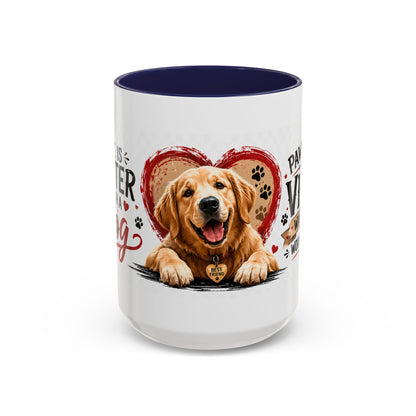 Pawsitive Vibes Coffee Mug - "Wag More, Worry Less" Dog Lover Accent Mug