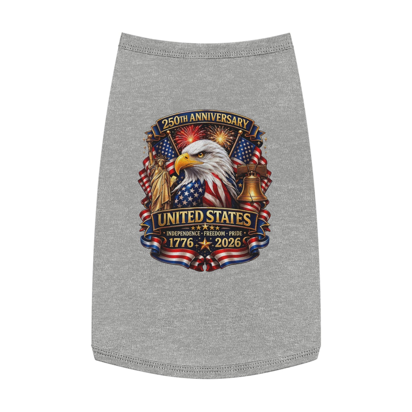 Patriotic Pet Tank Top – 250th Anniversary United States 1776-2026 Eagle Design
