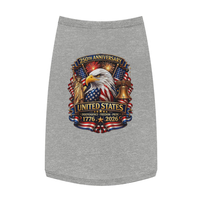 Patriotic Pet Tank Top – 250th Anniversary United States 1776-2026 Eagle Design