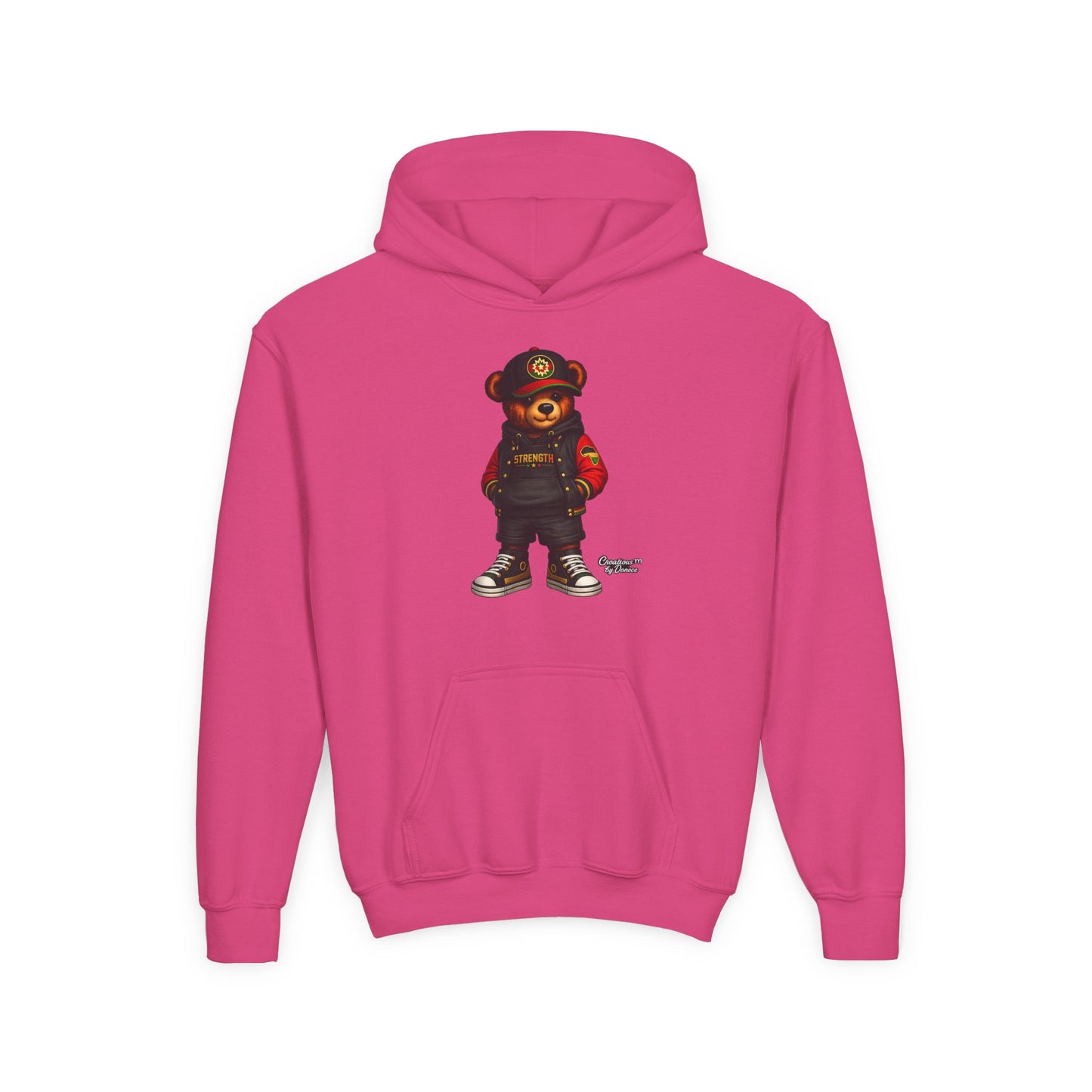 Youth Bear Hoodie – Streetwear Teddy Graphic Pullover for Kids