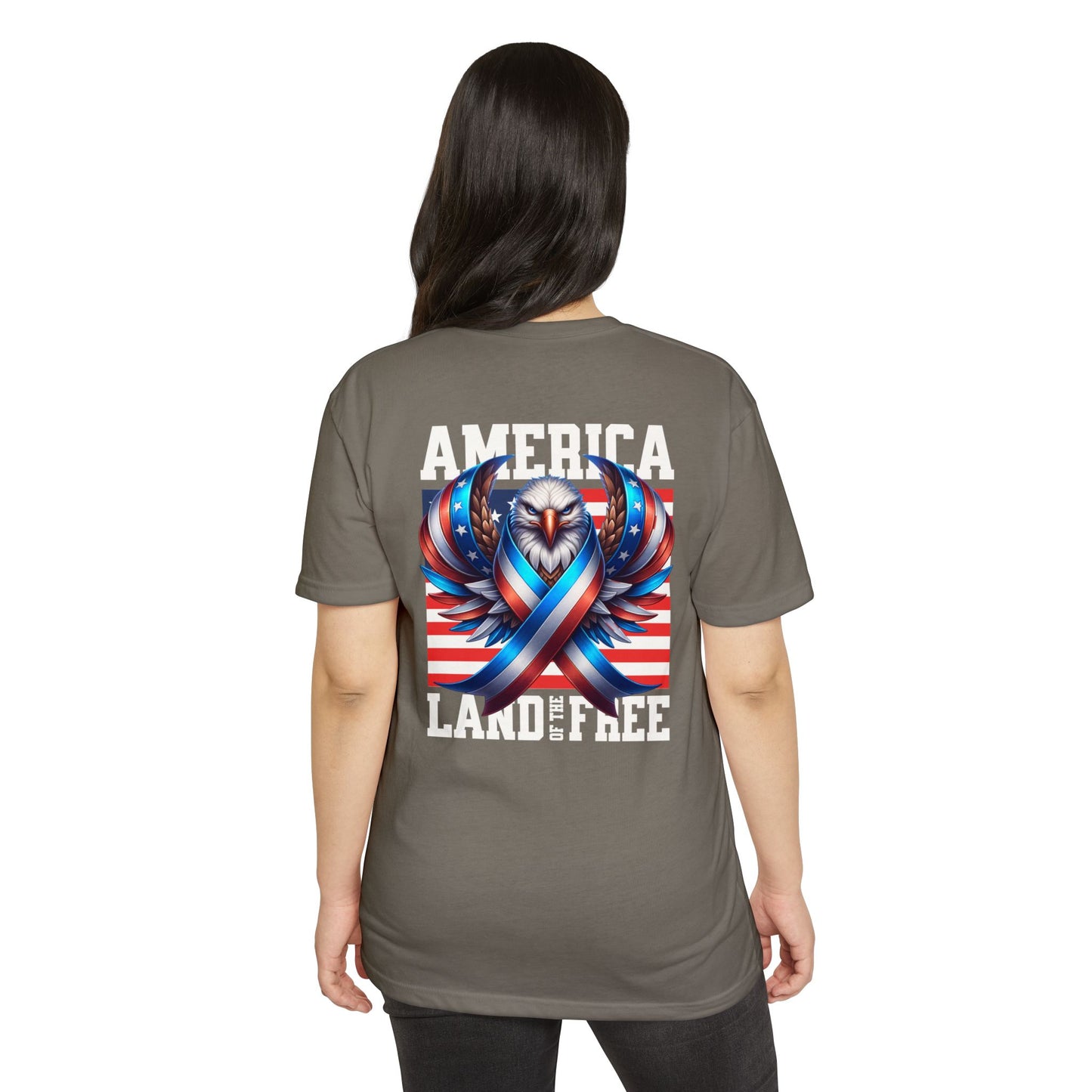 America Land of the Free Eagle Ribbon T-Shirt