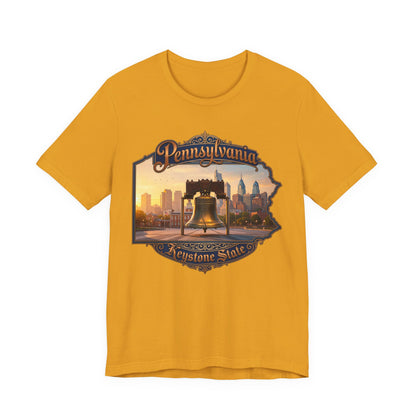 Pennsylvania Keystone State T-Shirt — Liberty Bell & Philadelphia Skyline Tee