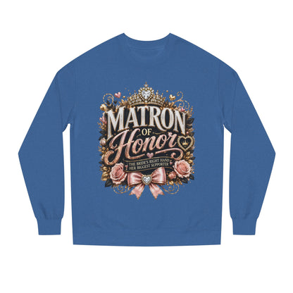 Matron of Honor Sweatshirt — Elegant Bridal Party Crewneck