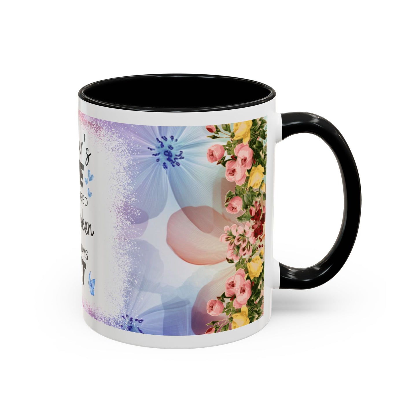 Mother’s Love Accent Coffee Mug – Floral Inspirational Gift (11/15 oz)
