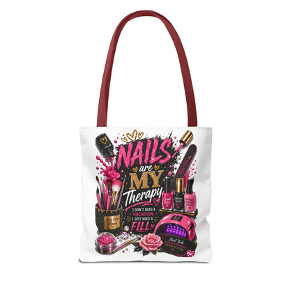 Nails Are My Therapy Tote Bag — Nail Tech Cosmetic Makeup Salon Gift