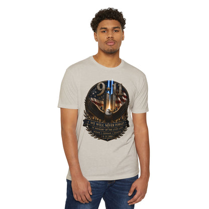9/11 Memorial Eagle T-Shirt — We Will Never Forget Patriotic Tribute Tee